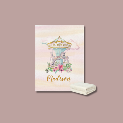 Personalized Floral Carousel Crib Bedding Set