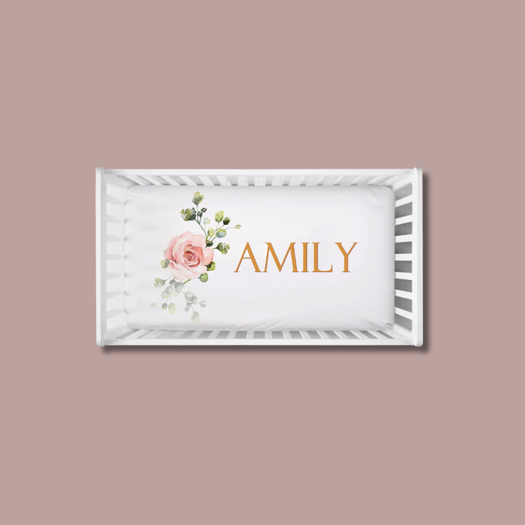 Personalized MonorgramRose Crib Bedding Set