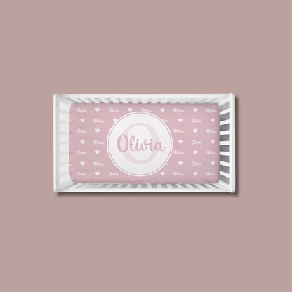 Personalized Blush Crib Bedding Set
